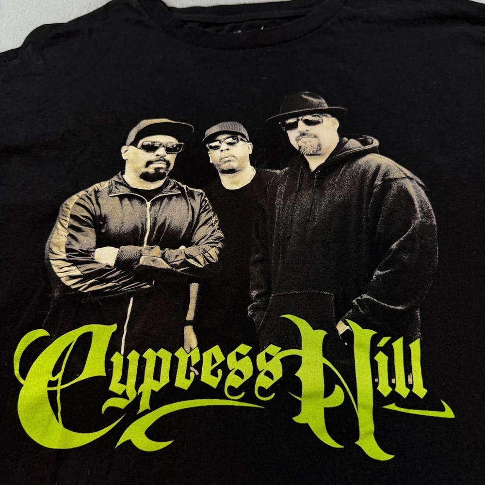 Cypress Hill Graphic T-Shirt Mens 2X Black Lime Green Logo Hip Hop Rap Tee 2024